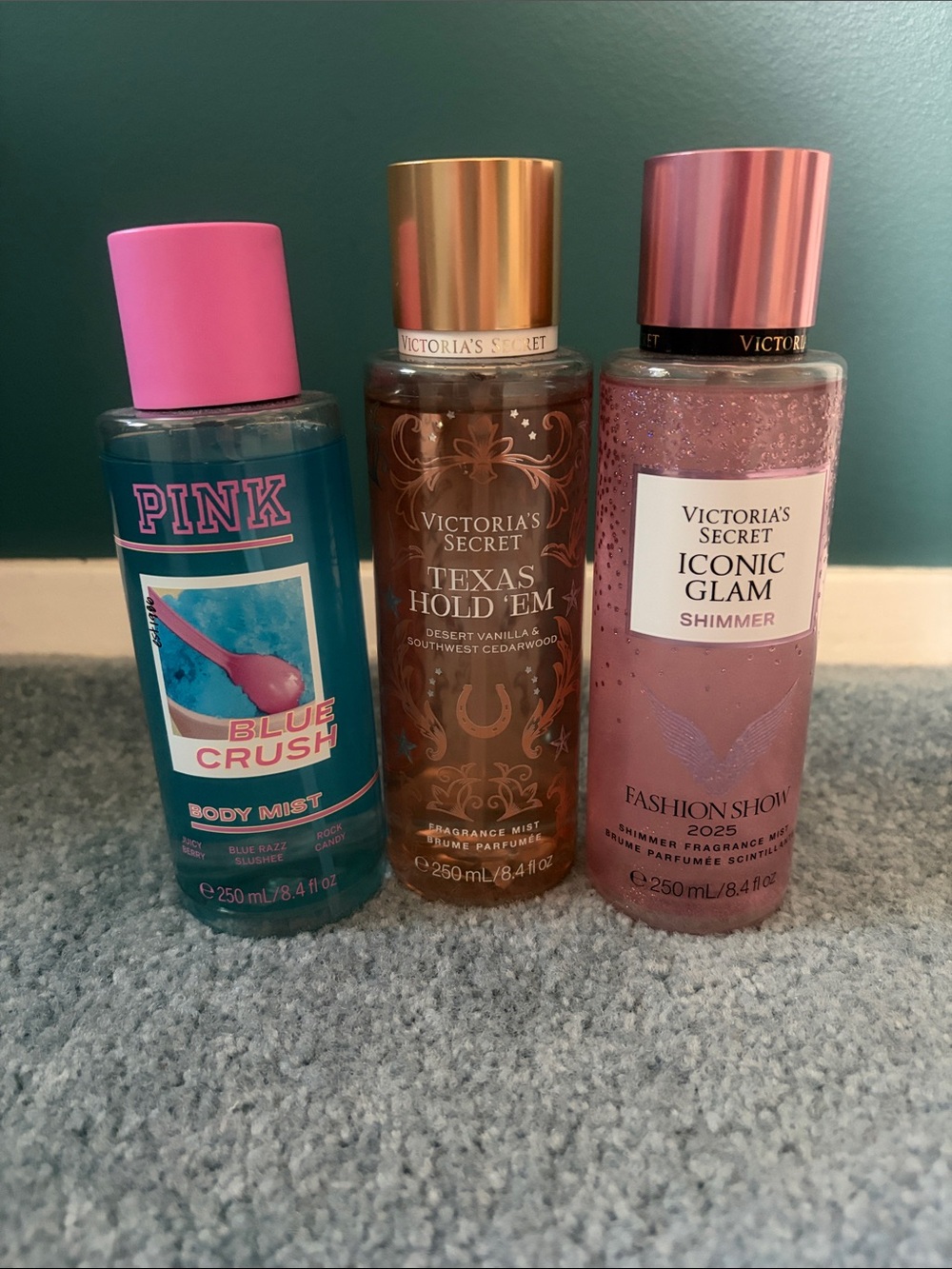 Victoria's Secret Body Mist Trio — Blue Crush, Texas Hold ‘Em, & Iconic Glam